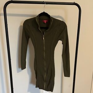 Guess Olive Long Sleeve Zip Dress